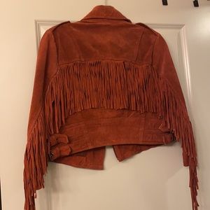 Item MUST go!!! Suede Maroon Fringe Jacket